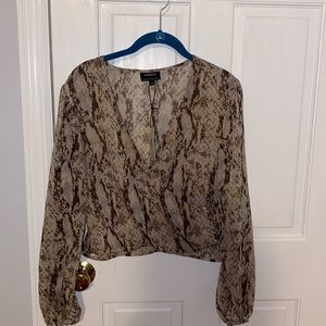 Bardot snakeskin blouse